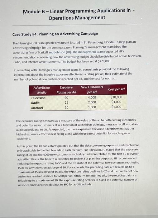  help with model and the answers and formulas. Module B -
