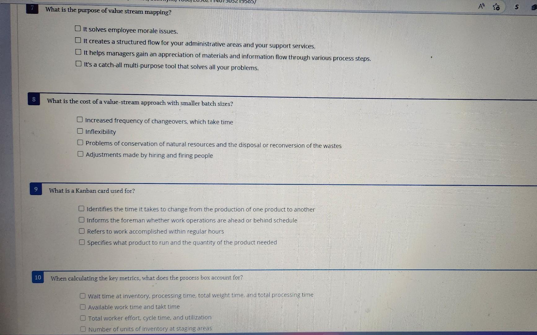  What is the purpose of value stream mapping? It solves employee