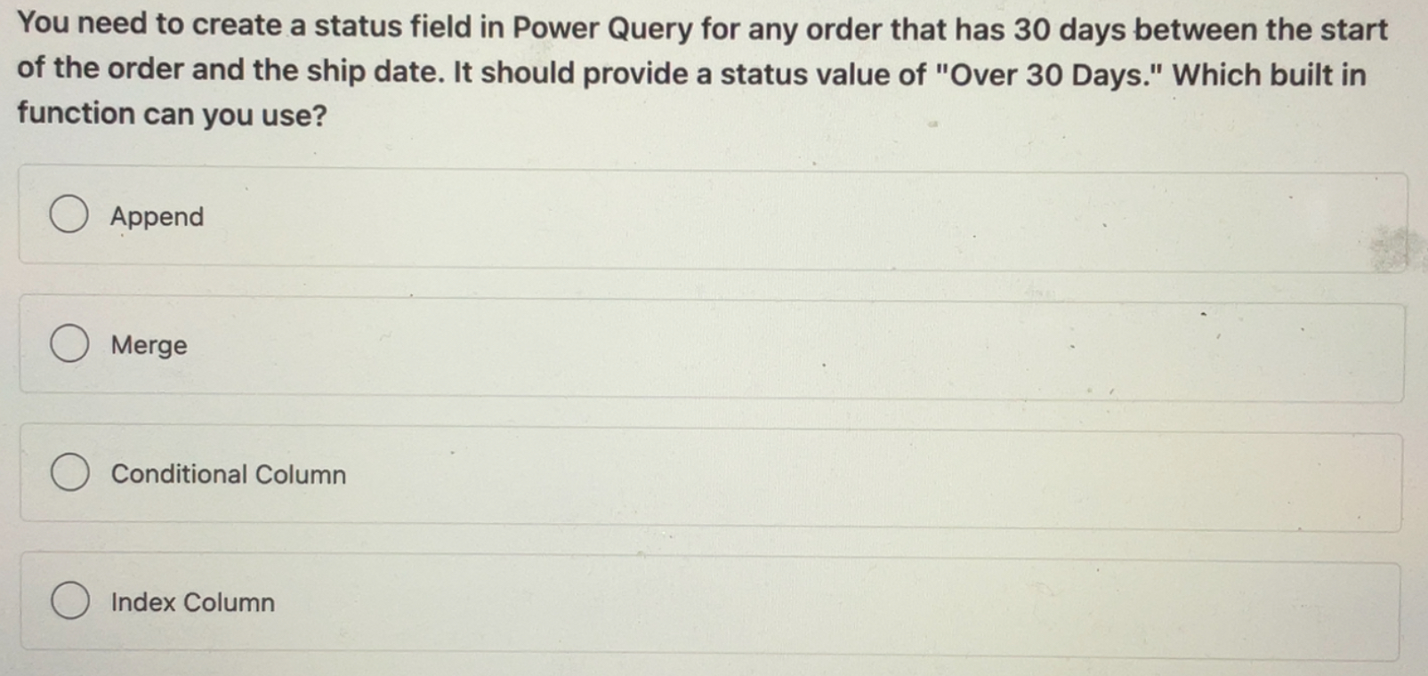 and the ship date. It should provide a status value of "Over