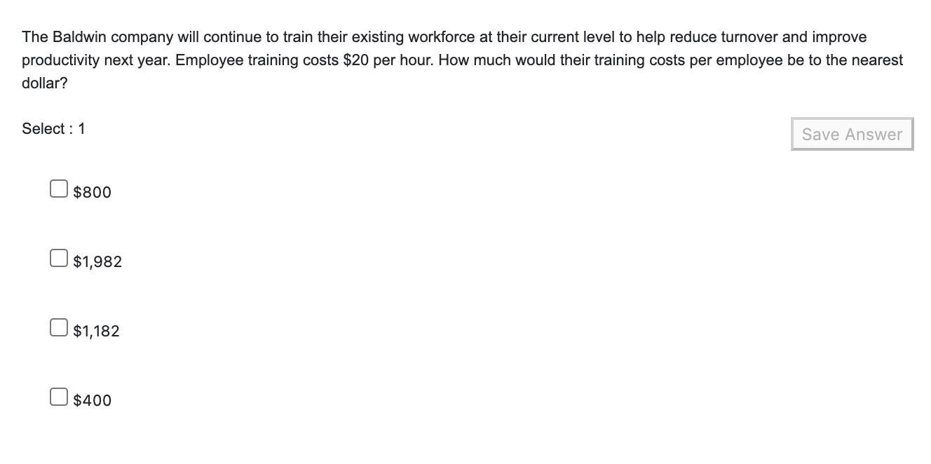 The Baldwin company will continue to train their existing workforce at