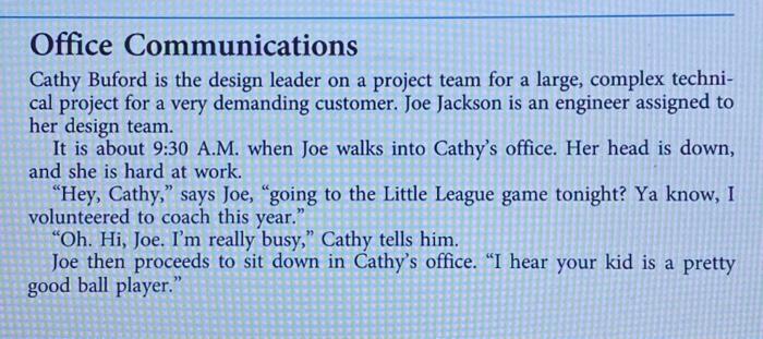 case study "Office Communications" on pages 428 - 430 in the textbook