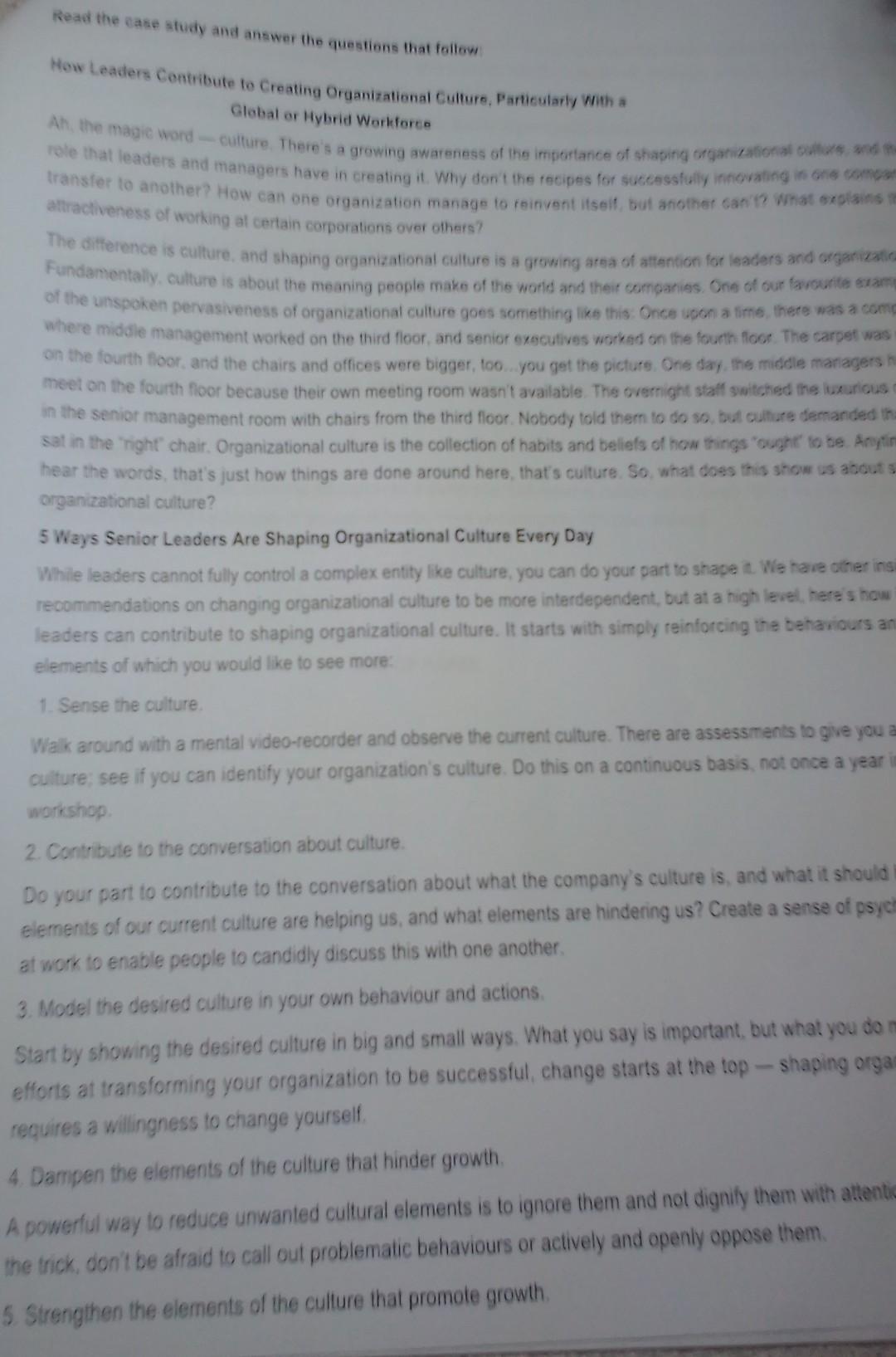  Read the case study and answer the questions that foltow How