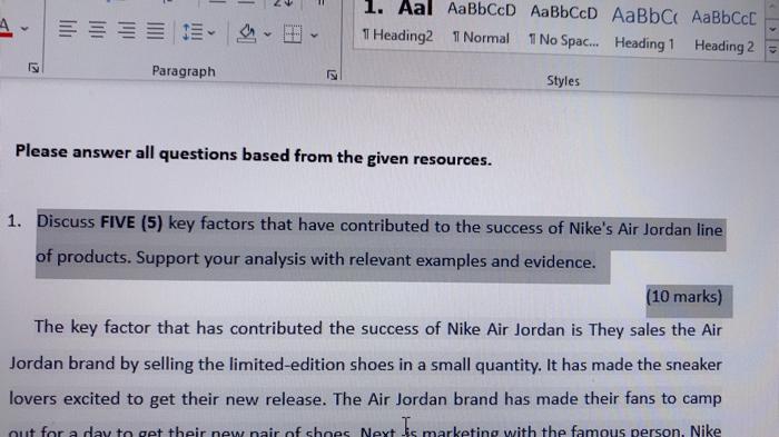  Please answer all questions based from the given resources. 1. Discuss