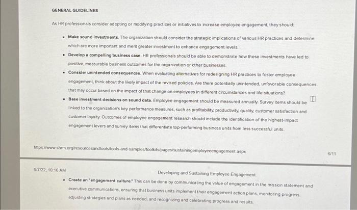  GENERAL GUIDELINES As HR professionals consider adopting or modifying practices or