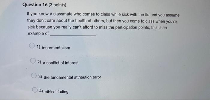  If you know a classmate who comes to class while sick