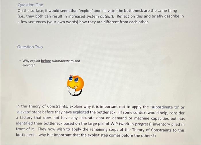  Question One On the surface, it would seem that 'exploit' and