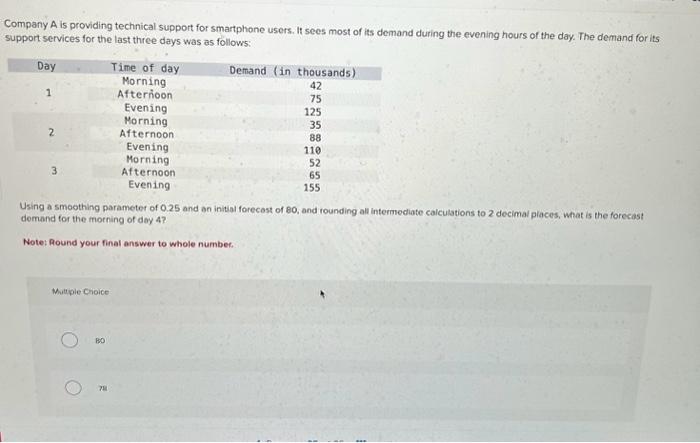  Company A is providing technical support for smartphone users. It sees
