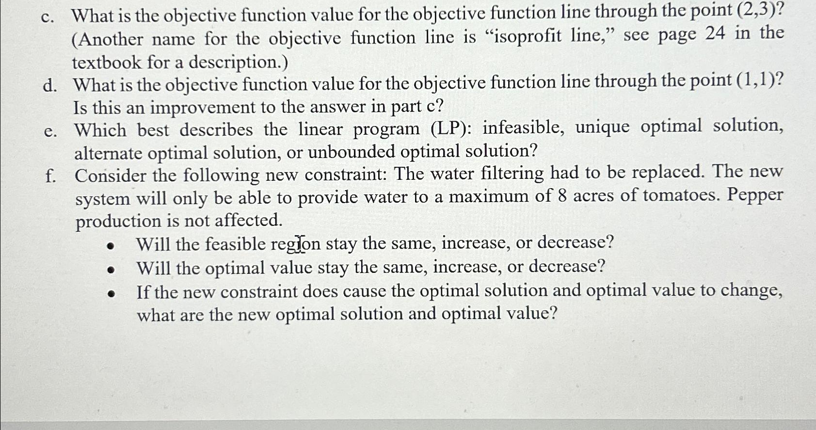  c. What is the objective function value for the objective function