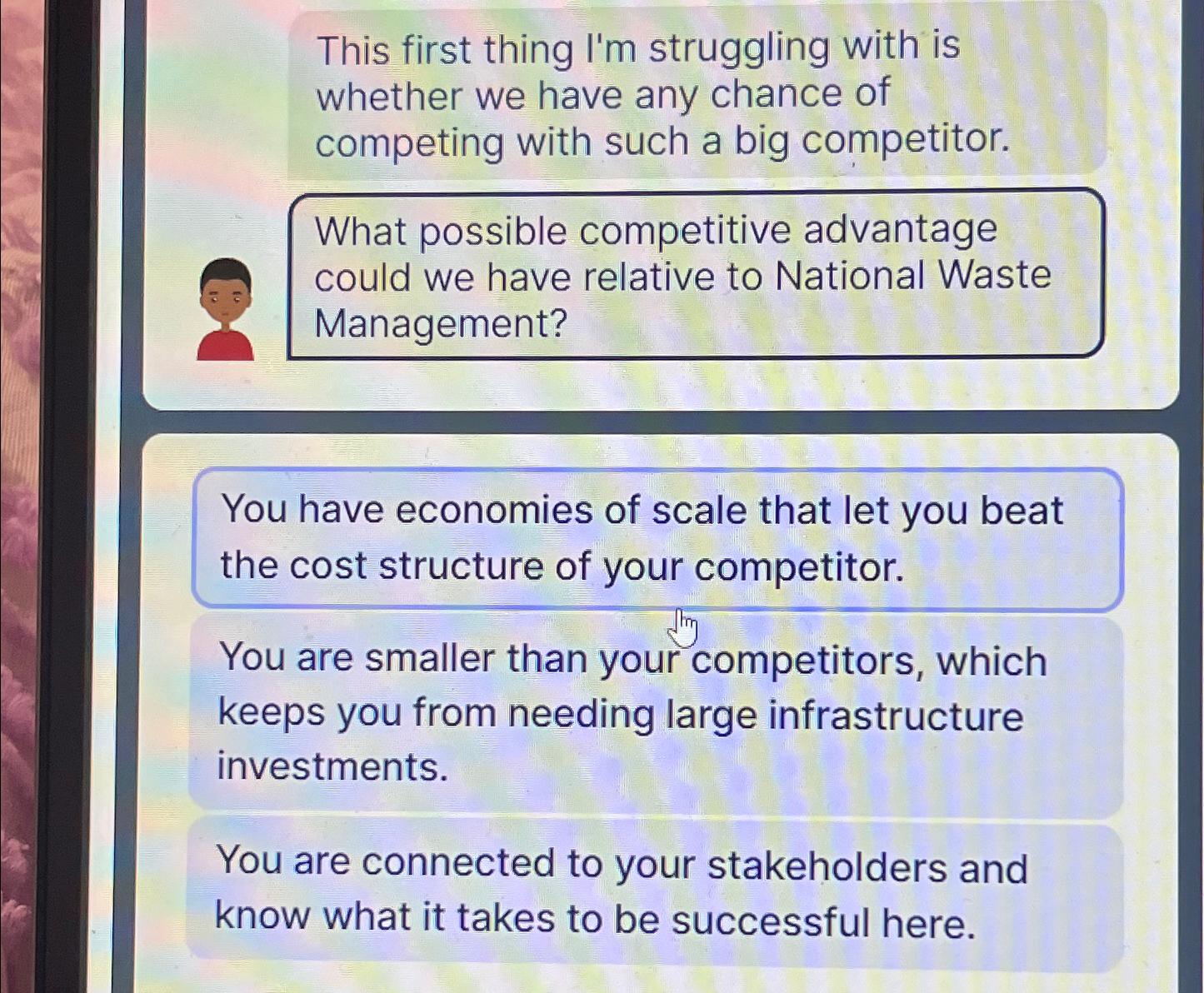  This first thing I'm struggling with is whether we have any