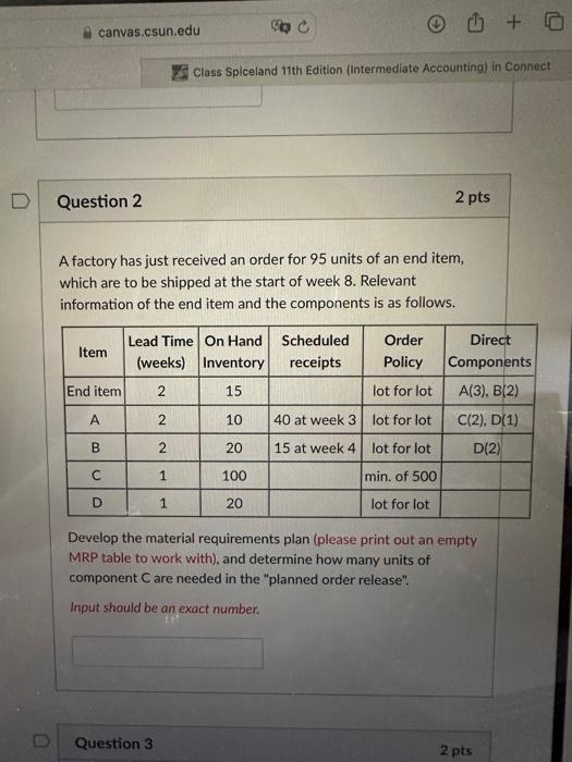 please solve this Class Splceland 11th Edition (intermediate Accounting) in Connect Question