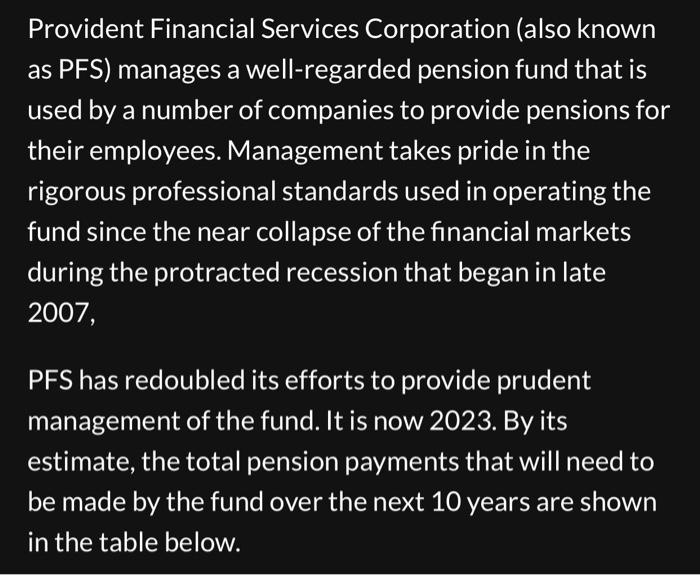 Formulate a linear programming model for the Case Problem: Provident Pensions, develop