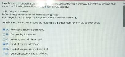 Kdentify how changes wrhin an c ti 79 CM strategy for