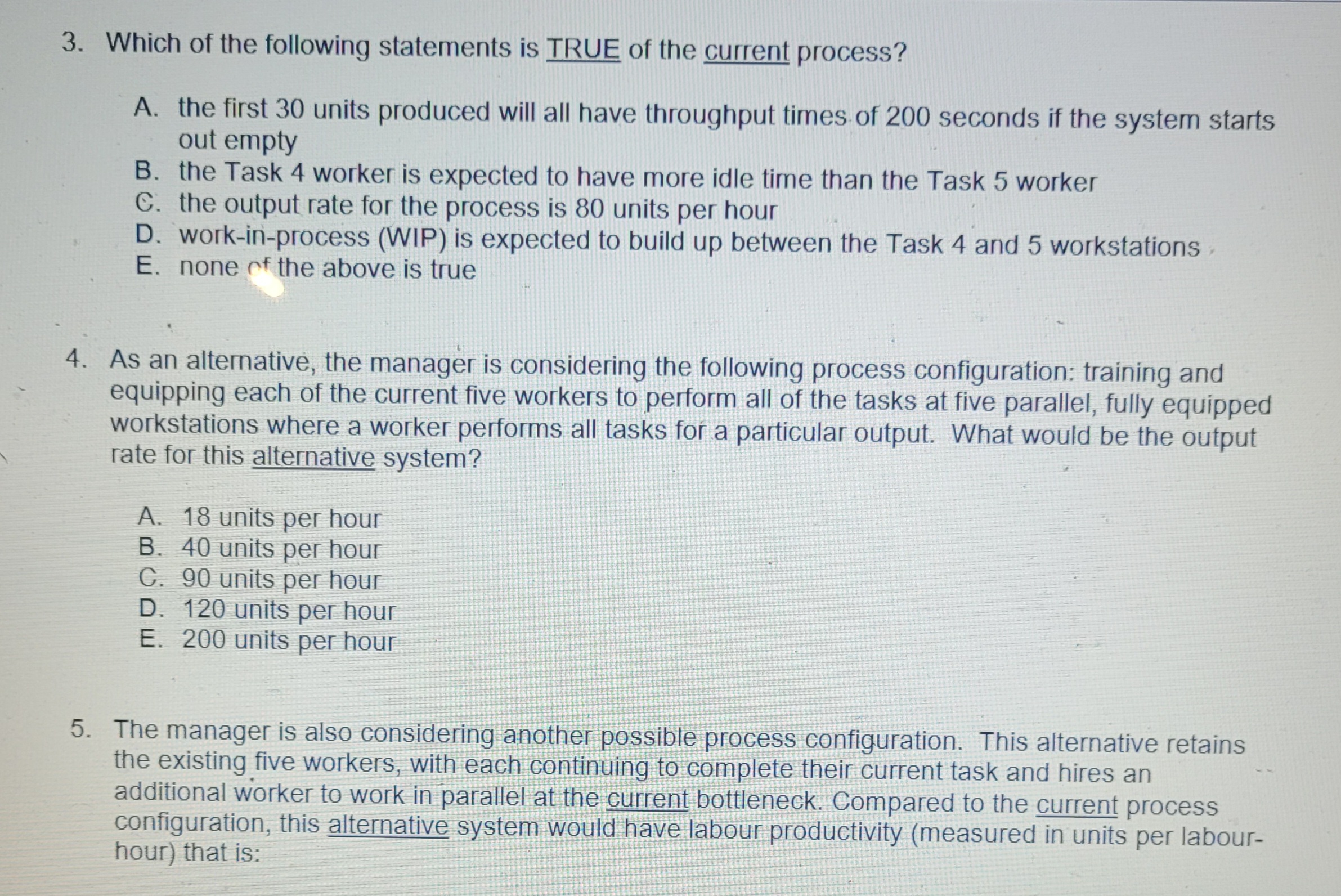 getting your answer. 35. The table below indicates the task times for