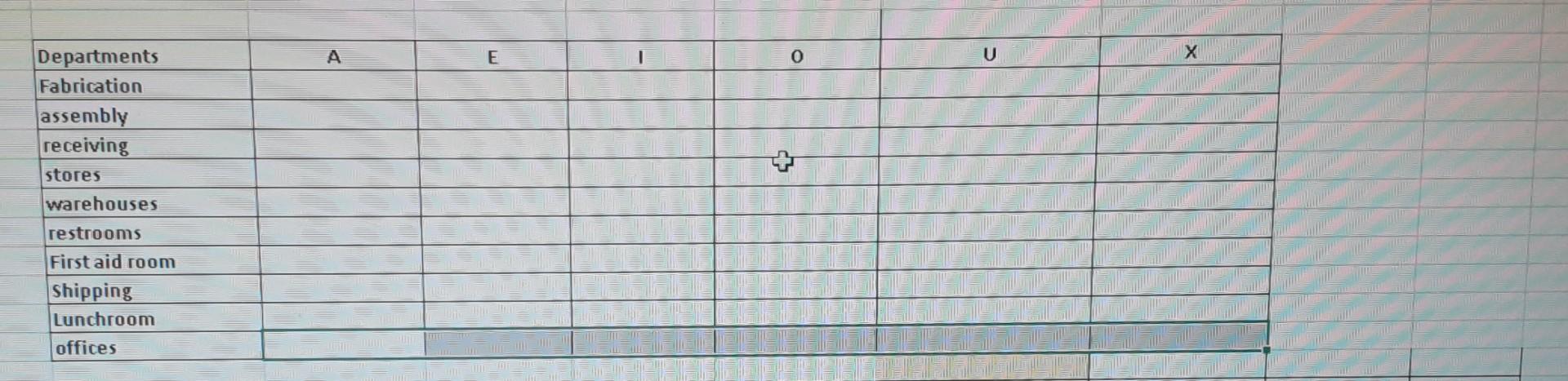  Use the assembly chart to fill the activity work sheet. A