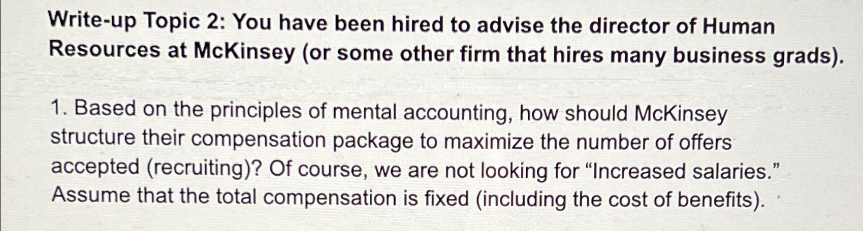  Write-up Topic 2: You have been hired to advise the director