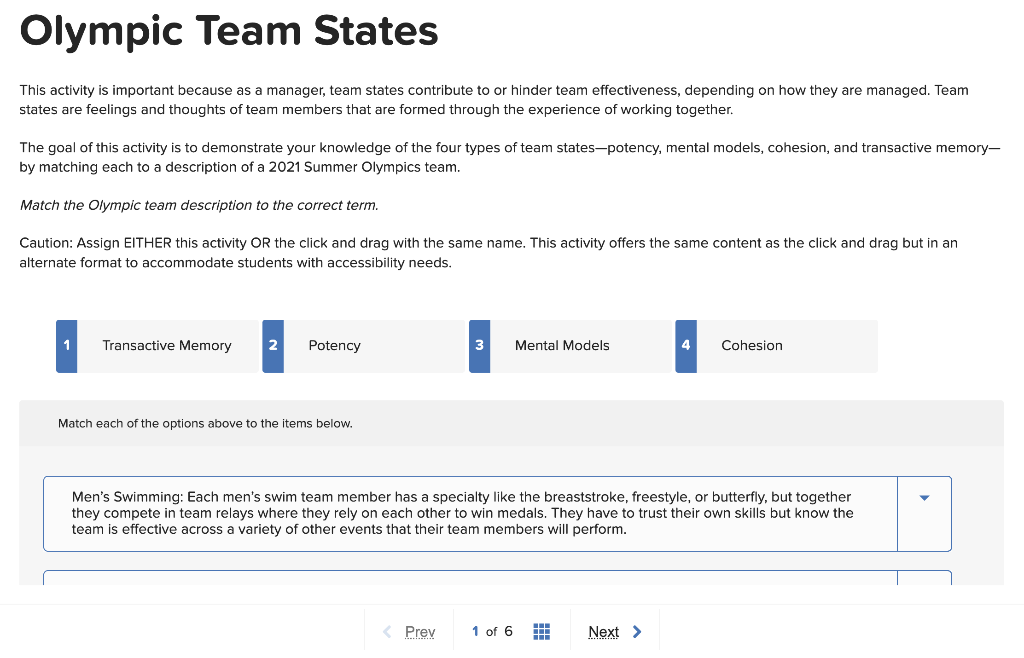 This activity is important because as a manager, team states contribute