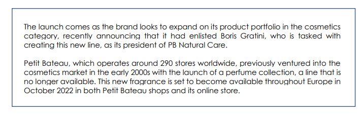 French label Petit Bateau has announced the launch of a new fragrance