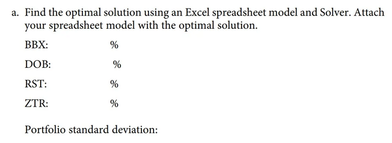 a textbox. Do not provide a formulation. Show work in EXCEL for
