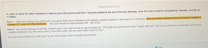 Please answer part 1 In order to allow for other students to