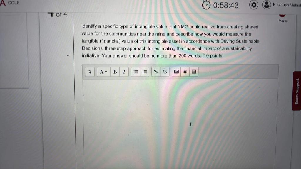Identify a specific type of intangible value that NMG could realize