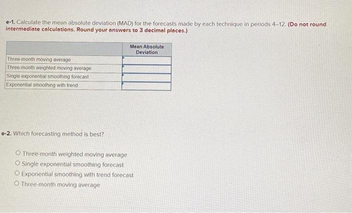 specify what procedure you would utilize. d. Calculate the exponental smoothing with