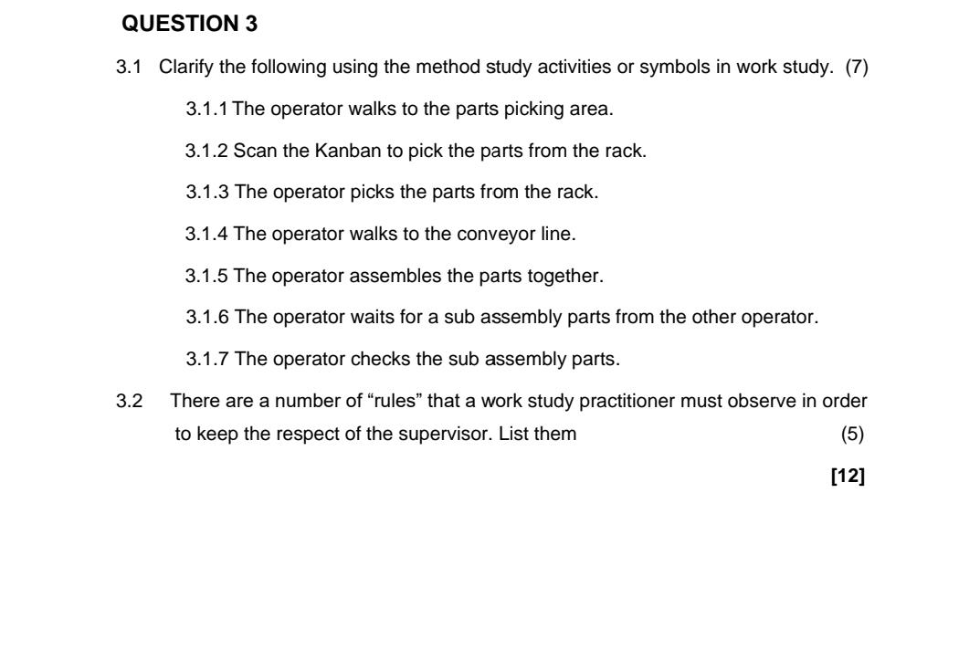 3.1 Clarify the following using the method study activities or symbols