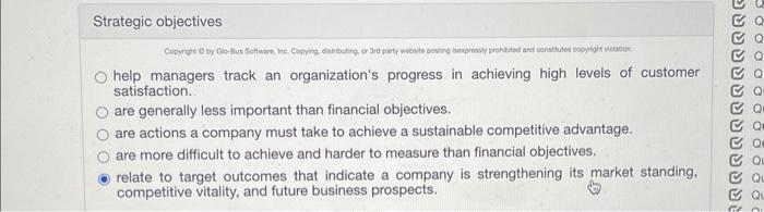 help managers track an organization's progress in achieving high levels of