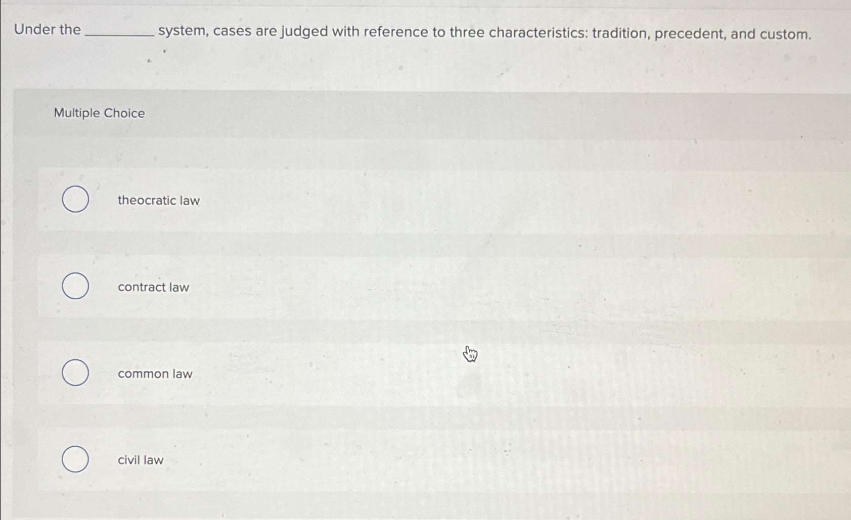  Under the system, cases are judged with reference to three characteristics: