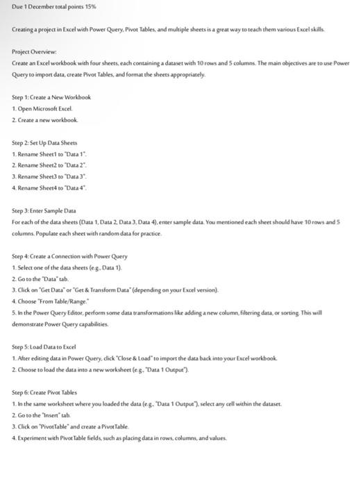  Creating a project in Excel with Power Query, Pivot Tables, and
