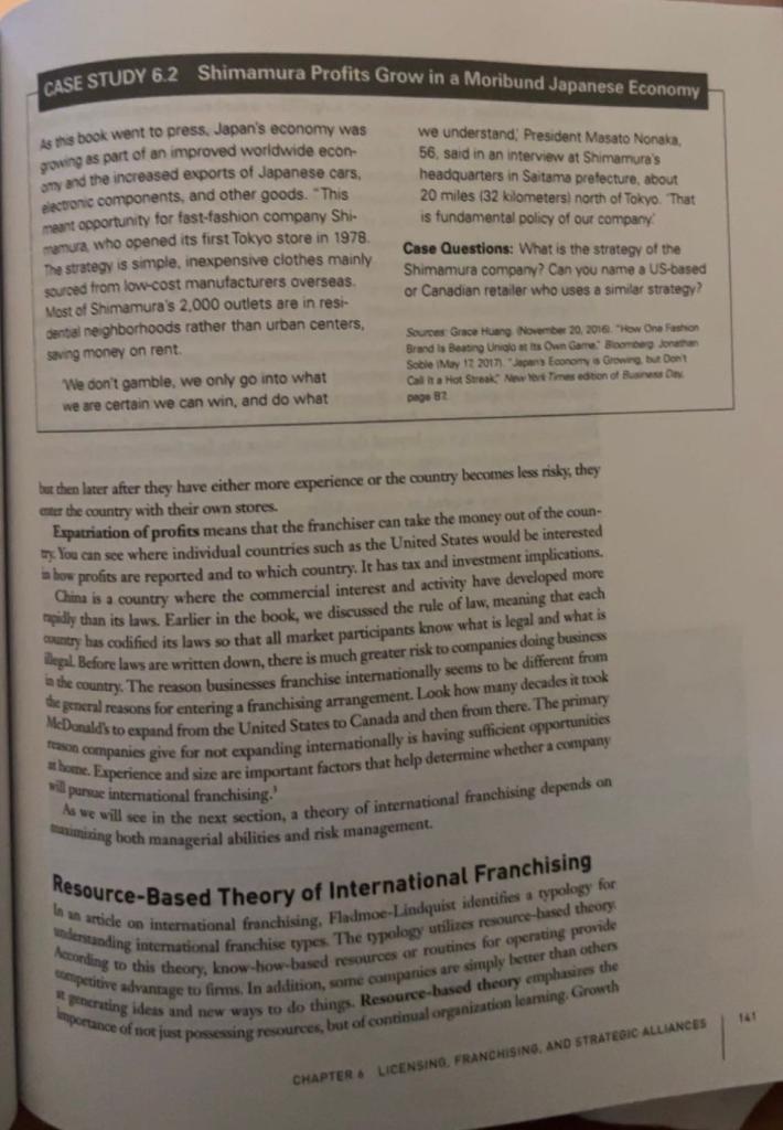 Please read the case study 6.2 and answer the following questions: What