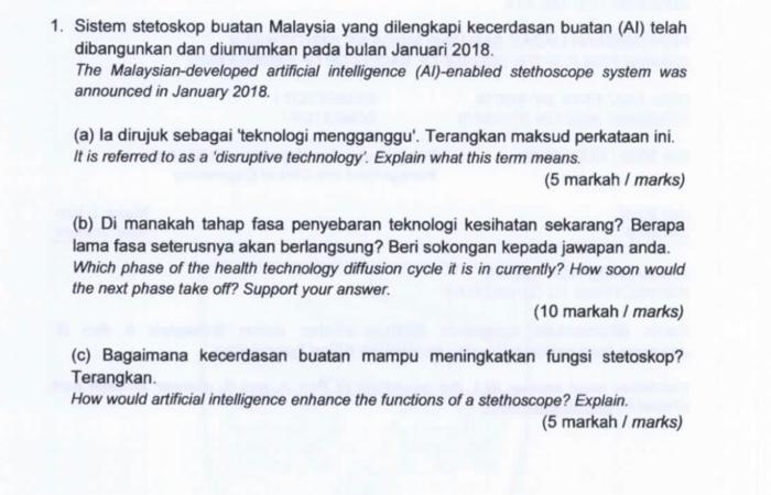  The Malaysian-developed artificial intelligence (Al)-enabled stethoscope system was announced in January