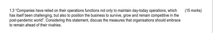 follow. RE-THINKING OPERATIONS IN THE NEXT NORMAL Operations functions-including procurement, supply chain,