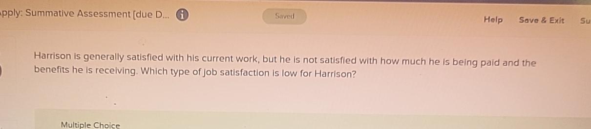  pply: Summative Assessment [due D...(i) Help Save & Exit Harrison is