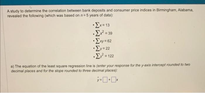  A study to determine the correlation between bank deposits and consumer