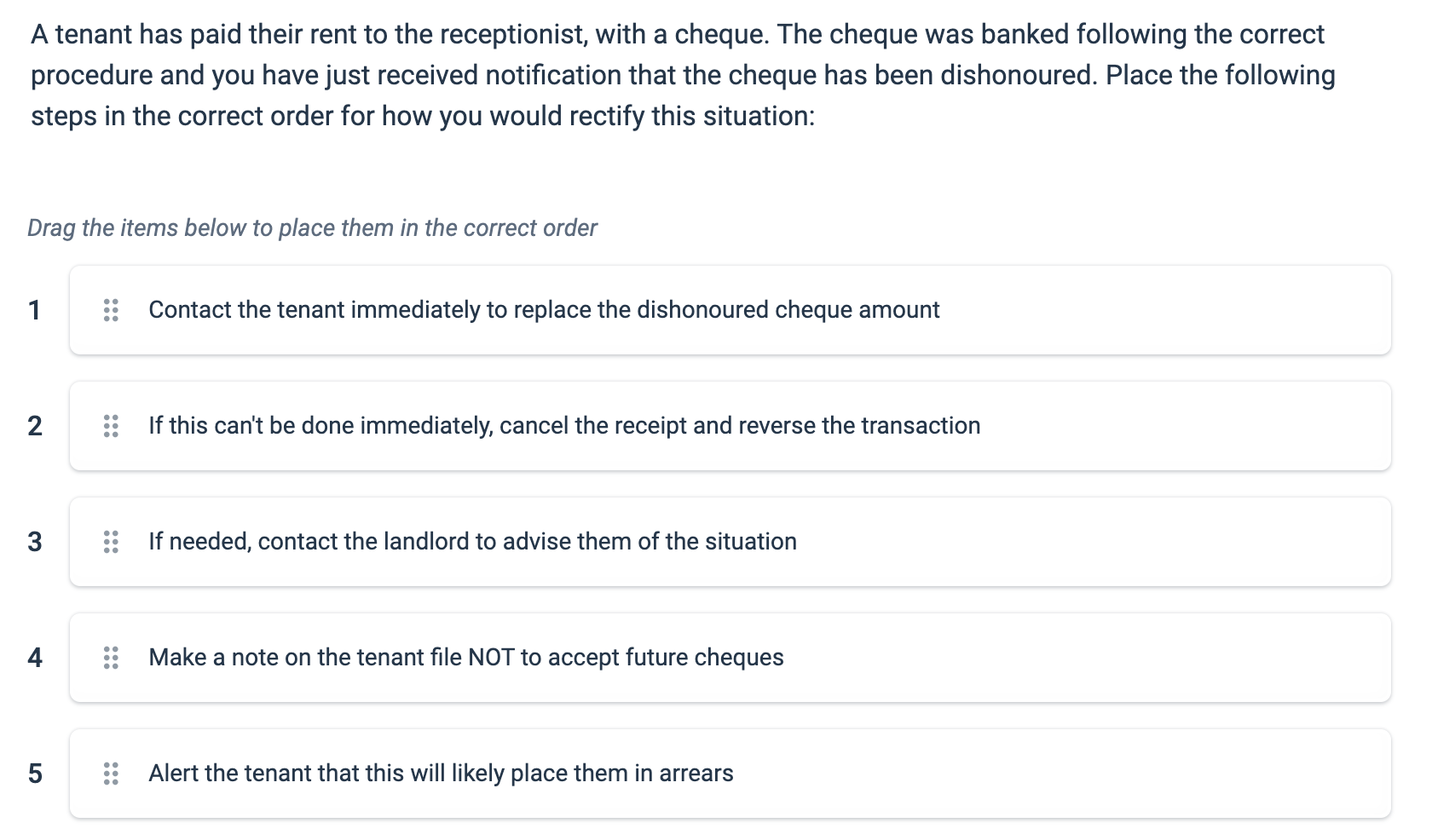 trust accounts. Which of the following scenarios is an example of a
