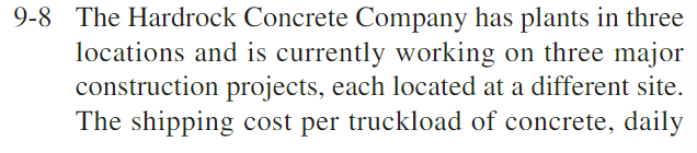  Please use linear programming, thank you 9-8 The Hardrock Concrete Company
