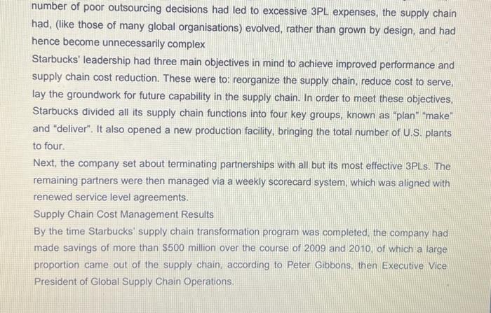 that follow: Starbucks Supply Chain Starbucks is pretty much a household name.