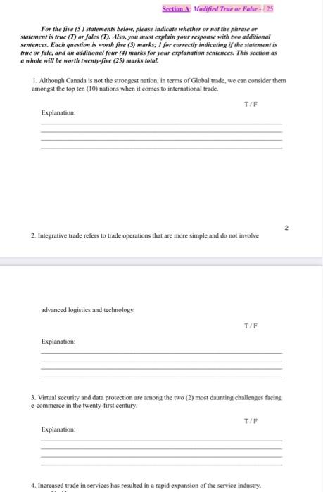 please answer these questions that is true or false and explain why