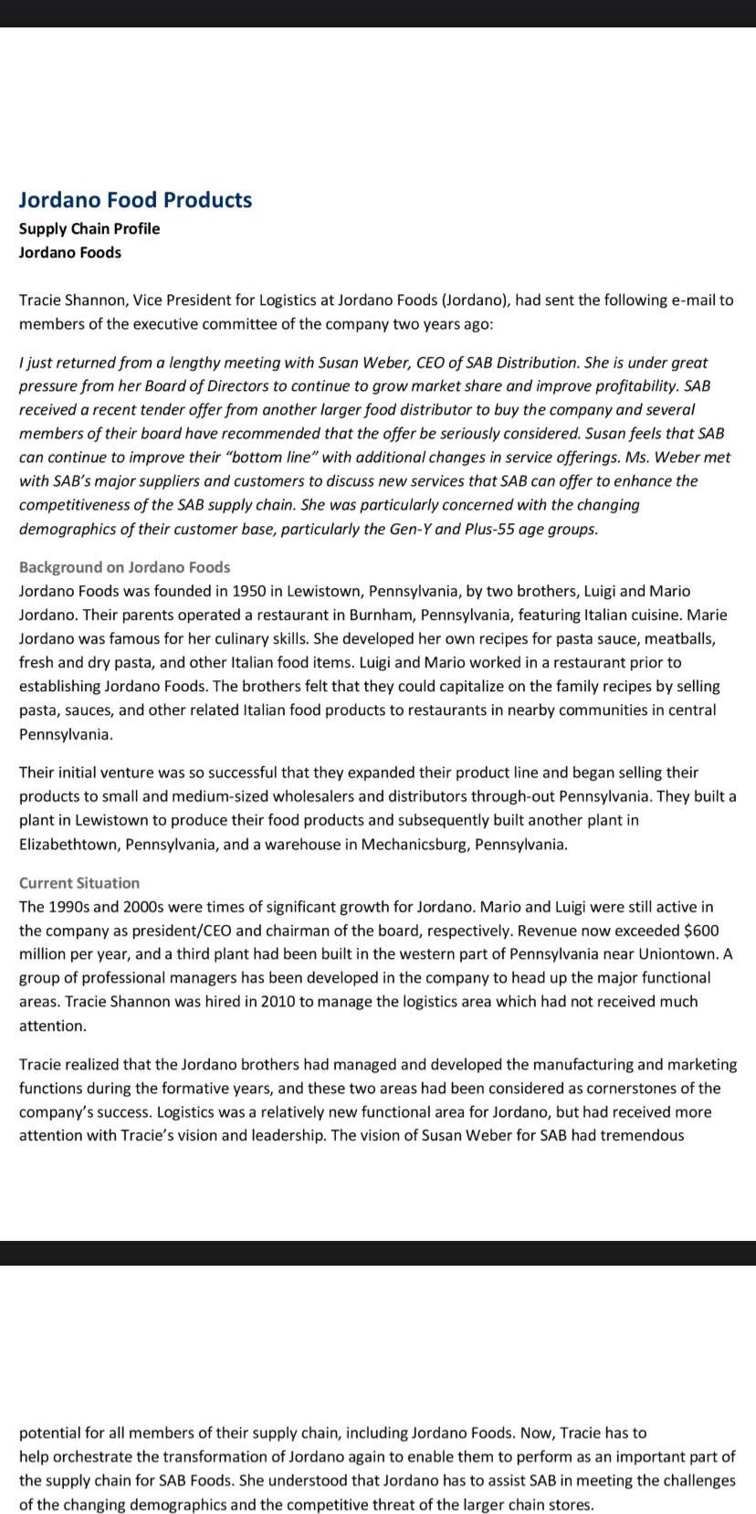  question to answer after the above case study . Question 1)