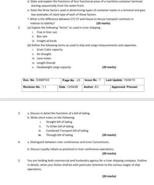  d. State and explsin the functions of four functiond areas of
