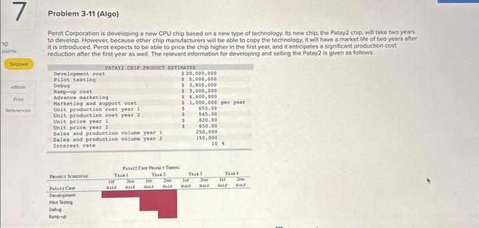  Perot Corporation is developing a new CPU chip based on a