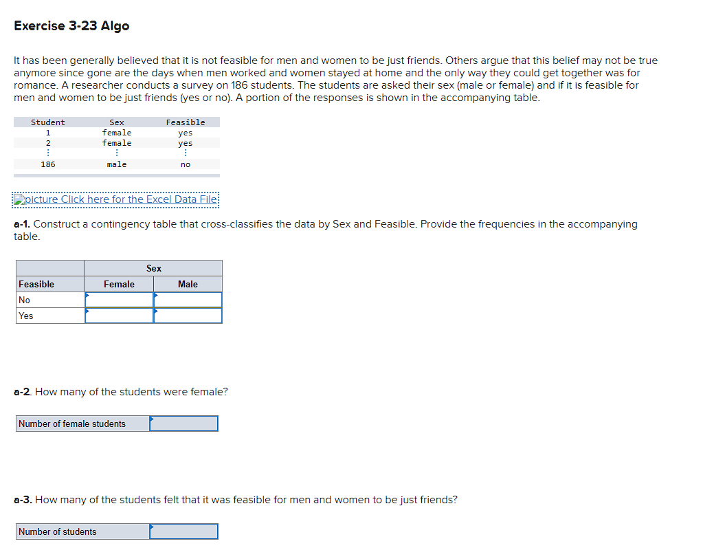Exercise 3-23 Algo It has been generally believed that it is not
