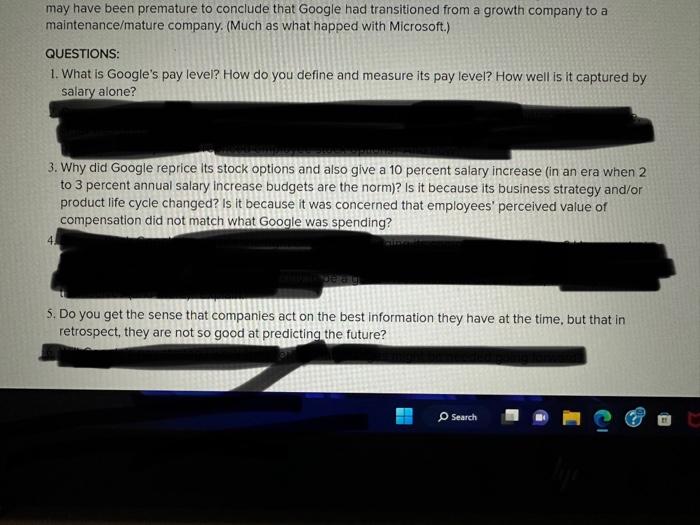 talked about how Microsoft had changed its pay strategy to rely less