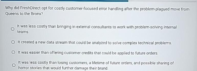  Why did FreshDirect opt for costly customer-focused error handling after the