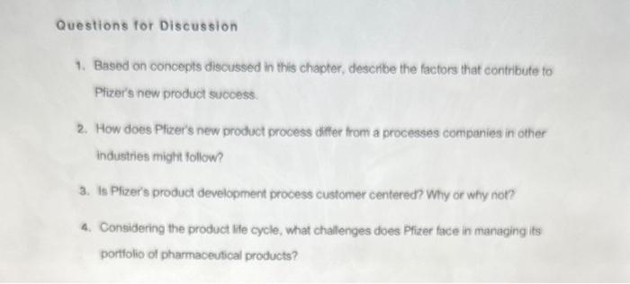 Questions for Discussion 1. Based on concepts discussed in this chapter,
