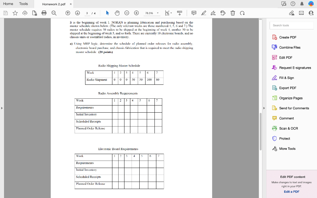 in the charts. 7) NORAN Inc is a fabrication and assembly shop