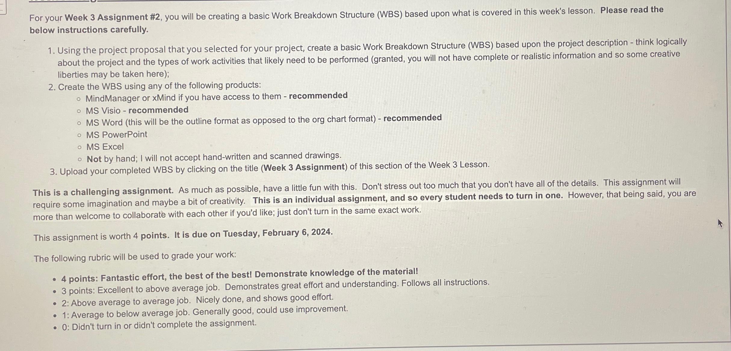  For your Week 3 Assignment #2, you will be creating a