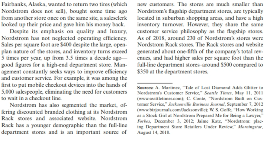 strategy is Nordstrom pursuing? 4. What actions taken at the functional level