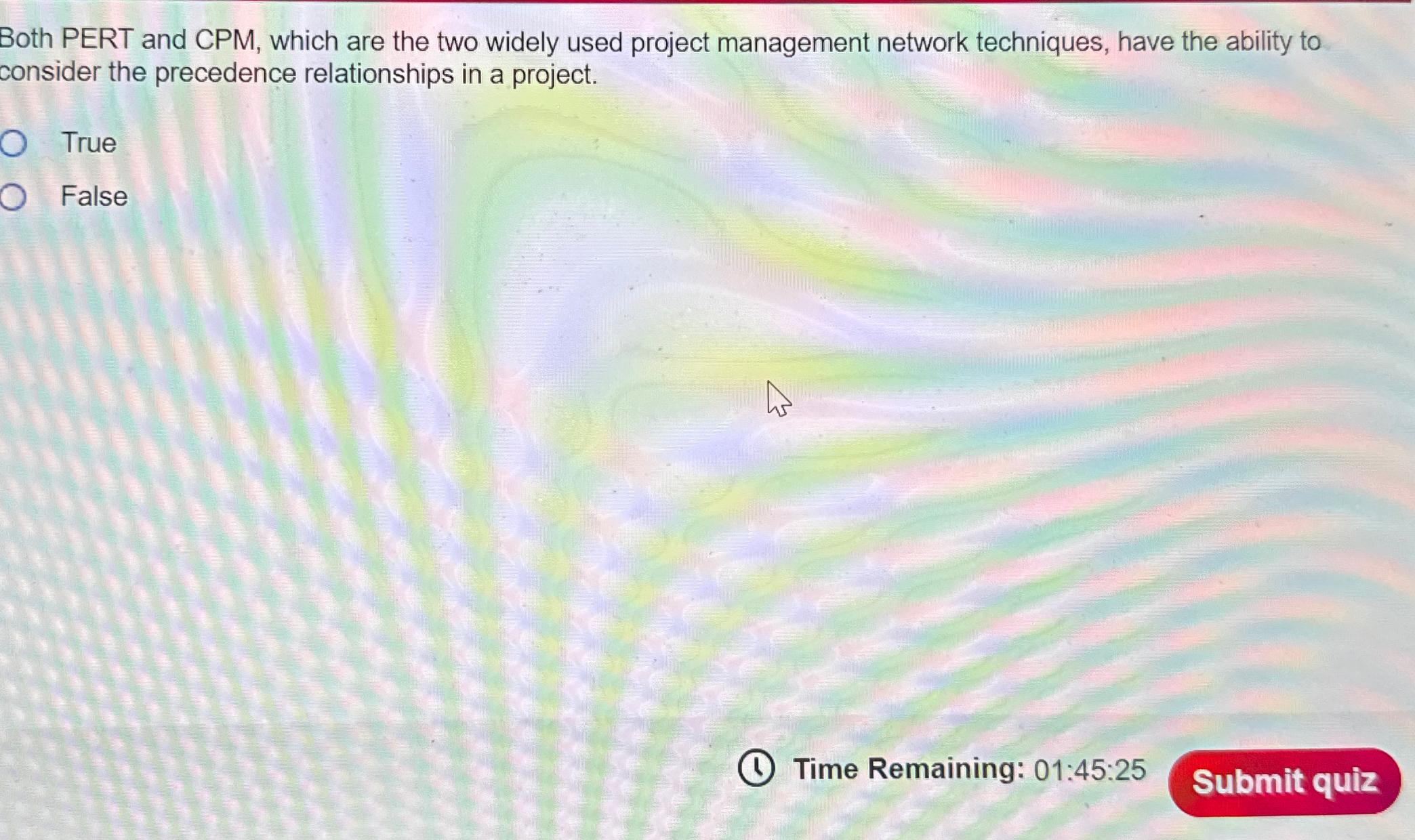  Both PERT and CPM, which are the two widely used project