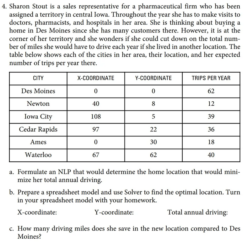 Provide a textbox with the NLP formulation. Place your optimal solution and